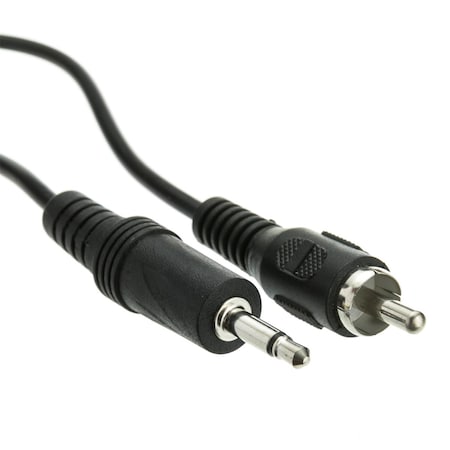 Cable Wholesale 3.5 mm Black Mono Male to RCA Male Cable - 6 ft. 10A1-07106
